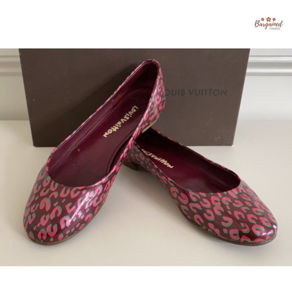 Auth Louis Vuitton Patent Leather Leopard Print Stephen Sprouse Ballet Flats 8.5 - Picture 10 of 13